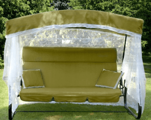 Садовые качели Olsa Альвина с1329, 244х144х181 см, 3-местные, с москитной сеткой, регулируемая спинка