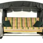 Садовые качели Olsa (Ольса) Саванна с1002, 266х144х186 см, 4-местные, с москитной сеткой, регулируемая спинка