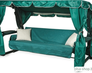 Садовые качели LetoLux Нирвана Premium 76 (Зелёный) 4-местные, до 740 кг, 286х176х172 см