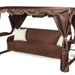 Садовые качели LetoLux Нирвана Premium 76 (шоколад) 4-местные, до 740 кг, 286х176х172 см