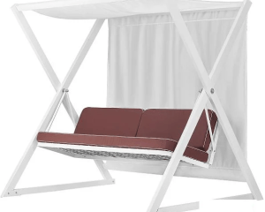 Качели садовые ПИК Сакура 231,5х150х191 каркас - белый, тент белый, сиденье коричневый 014