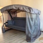 Качели садовые Мобеком Корсика Комфорт (серый горох) 235х145х170 см