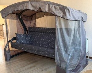 Качели садовые Мобеком Корсика Комфорт (серый горох) 235х145х170 см