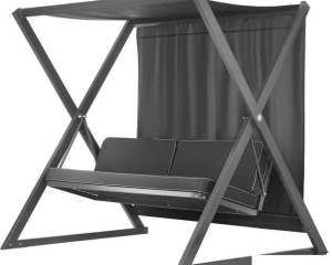 Качели садовые ПИК Сакура 231,5х150х191 каркас - графит, тент - графит, сиденье - графит , 008