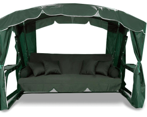 Садовые качели LetoLux Сингапур (зеленый), 278x150x197 см, 4-х местные, с москитной сеткой