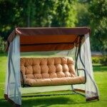 Качели садовые ПИК Лючия 005 Шоколад + матрас БЕЖЕВЫЙ 211х154,3х160