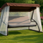 Качели садовые ПИК Лючия Бежевый, прямой матрас, 211х154,3х160