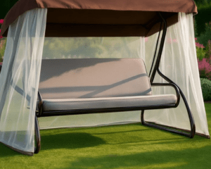 Качели садовые ПИК Лючия Бежевый, прямой матрас, 211х154,3х160